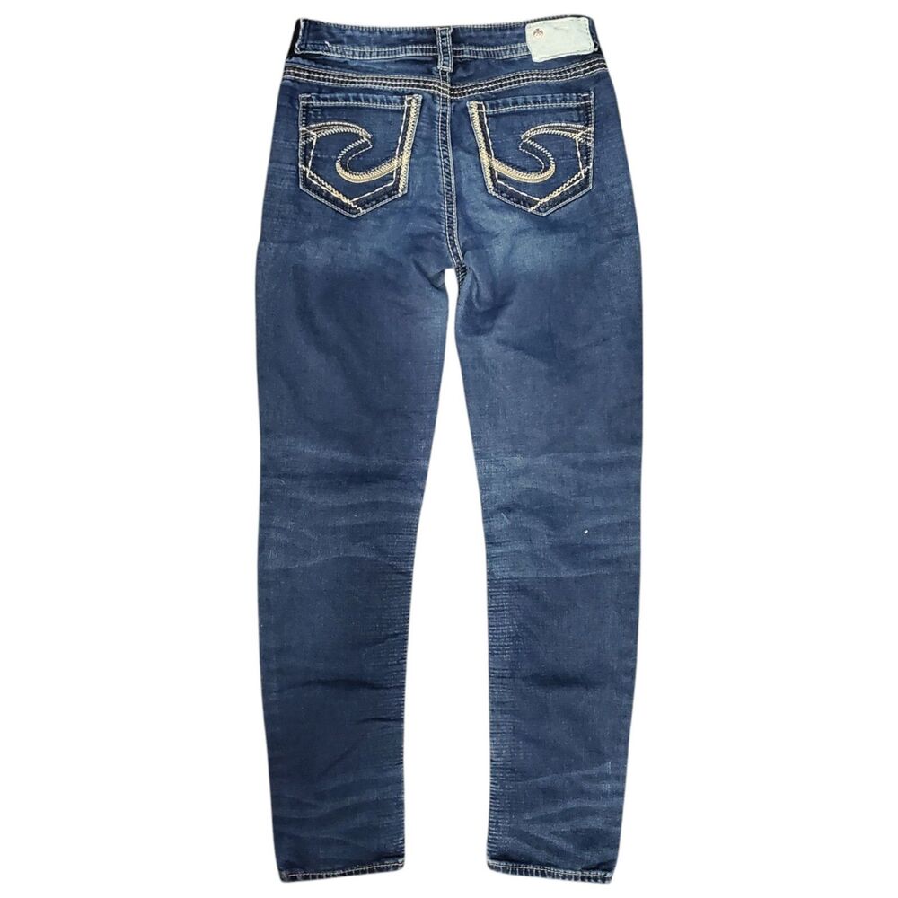 SILVER Jeans SUKI Womens 28x31 Blue Mid Rise Pencil Skinny JOGA Casual Denim